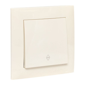 Валенсия выключатель 1-кл. 10А кремовый проходной PROxima EWV10-025-20