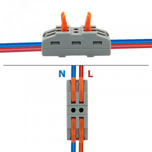 Клемма СМК 222-422 проходная 2 полюса (0,08-4 мм2), серая 07-6263-2