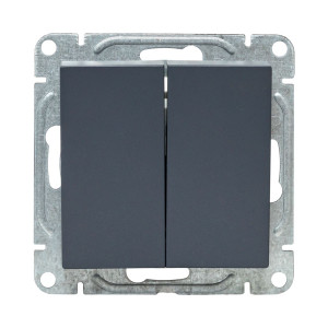 Механизм выключателя, двухклавишный, графит Эпика EKF UP1-SWG-20