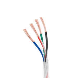 Провод питания ARL-20AWG-CLEAR-4Wire-CU-Double (4x0.75mm) 040594, Шлейф для питания и управления мультицветными (RGB) светодиодными лентами. 4 проводника, калибр проводника 20AWG, сечение проводника 0.52 мм2, проводник из луженой меди, внешняя оболочка из прозрачного ПВХ, внутренняя из цветного ПВХ согласно маркировке.