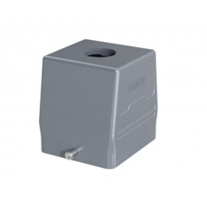 Крышка разъема H32B-TO-2PR-PG36, Крышка разъема на кабель, типоразмер 32B, без уплотнителя, 1 отверстие с резьбой для кабельных вводов PG36, с верхним расположением, без защелки (упоры под одну защелку), материал корпуса: алюминиевый сплав