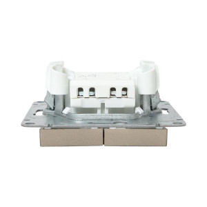 Механизм выключателя, двухклавишный, кнопочный, шампань Эпика EKF UP1-SWC-23