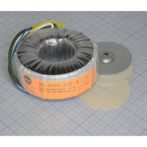 58-0100-012-S, Тороидальный трансформатор 100ВА 230В 12В 8,333A (93x42мм)