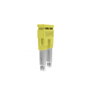 Соединительная перемычка TJA12.2-2, Соединительная перемычка, 2 полюса, изолированная, вилочная, для клемм: TP/TU/TC, цвет: желтый