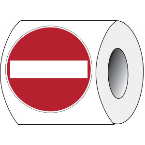 gws223345, PIC 229 Запрещающий дорожный знак "Въезд запрещен", 25 мм, 250 шт/рул, B-7541(ламинированный полиэстер)