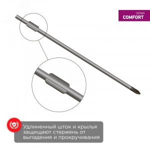 Отвертка крестовая PH00х75мм, двухкомпонентная рукоятка 12-6401