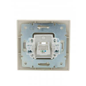 Розетка телефонная 1-м СП Mira RJ11 крем./крем.. 701-0303-137