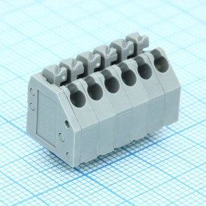 DG250-3.5-06P-11-00A(H), Нажимной безвинтовой клеммный блок на 6 контактов. Зажим типа торцевой контакт. Серия DG250-3.5