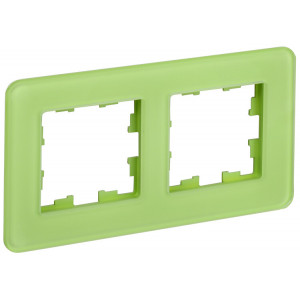 BRITE Рамка 2-мест. РУ-2-2-Бр стекло эко грин RE BR-M22-G-41-K06