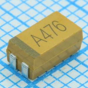 TAJC226M016RNJ, ЧИП-конденсатор танталовый твердотельный 22мкФ 16В типоразмер C ±20% (6х3.2х2.6мм) выводы внутрь SMD 6032-28 1Ом 125°С лента на катушке