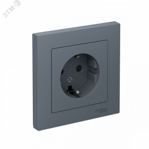 Розетка 1-м СП AtlasDesign 16А IP20 с заземл. защ. шторки в сборе грифель SE ATN000744
