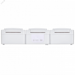 Розетка 3-м ОП Гермес Plus РСб23-3-ГПБб 16А IP54 с заземл. с крышкой бел. ERMP32-K01-16-54-EC