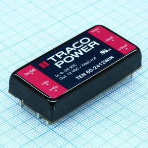 TEN 60-2412WIN, Преобразователь DC/DC на печатную плату вход 24В однополярный выход 12В 5A 60Вт 6-Pin