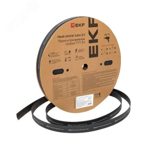 Трубка термоусадочная ТУТ нг 20/10 черн. (уп.100м) tut-20-b
