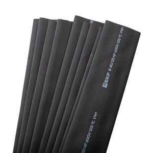 Термоусаживаемая трубка ТУТ нг 40/20 черная в отрезках по 1м PROxima tut-40-b-1m