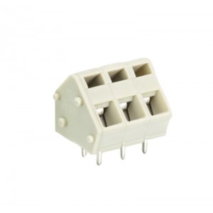 Клемма Wiecon 8191 FK / 3, Клемма, подвод кабеля 45 град., на плату, шаг: 5.0 мм, 3 полюса, фиксация провода пружинная, исполнение: без маркировки, 250V, 16A, цвет: серый