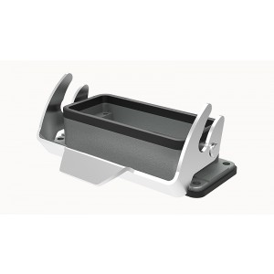 Открытое основание разъема D16B-BK-1L, Основание разъема на панель, открытое, типоразмер 16B, с уплотнителем, с одной защелкой, без защитной крышки, материал корпуса: алюминиевый сплав