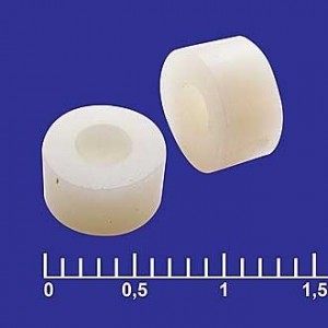 Ф7-3X4, Втулка пластиковая D=7мм, d внутр=3мм, L=4мм / держатель LED