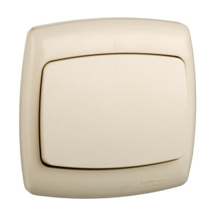 РОНДО С/У 1-клавишный ВЫКЛЮЧАТЕЛЬ 10А, 250В, СЛОНОВАЯ КОСТЬ. Россия C3(2) VS1U-126-SI