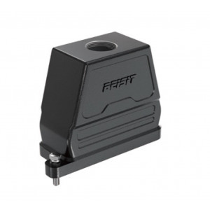 Крышка разъема HPR16B-TO-2B-PG36, Крышка разъема на кабель, типоразмер 16B, без уплотнителя, 1 отверстие с резьбой для кабельных вводов PG36, с верхним расположением, винтовая фиксация разъемного соединения, материал корпуса: алюминиевый сплав