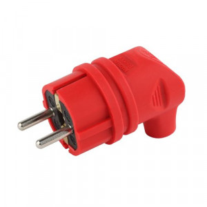 Вилка 90град. V9-RED-IP44 16А IP44 с заземл. каучук красн. Б0044549