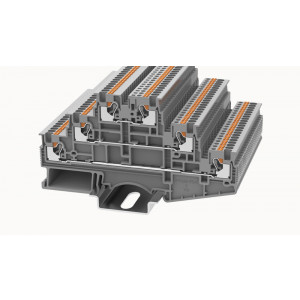 Этажная клемма DS1.5-3L-01P-11-00Z(H), Этажная клемма, 3 этажа, тип фиксации провода: Push-in, номинальное сечение: 1.5 мм кв., 17,5A, 500V, ширина: 3,5 мм, цвет: серый, тип монтажа: DIN35