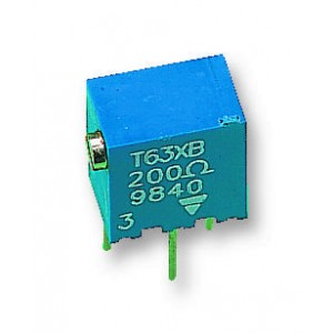 T63XB203KT20, Потенциометр многооборотный керметный 20 кОм 0.25Вт ±10% 1.8мм (6.8 X 5 X 6.8мм) Pin