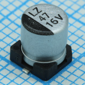 TS13C41C470MCT000R, Конденсатор алюминиевый электролитический низкоимпедансный 100мкФ 16В 20% 45мА 1.8Ом SMD 6.3x5.4мм 2000ч 105C