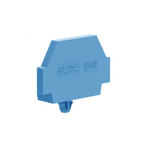 Торцевая крышка 240634, Торцевая крышка, для клемм 240…, с монтажным фланцем, цвет: синий