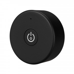 Панель Knob SMART-P87-DIM Black (3V, 1 зона, 2.4G) 028334, Накладная кнопочная миниатюрная панель 2.4 ГГц, цвет чёрный. Материал - пластик. Для управления одноцветными источниками света (ШИМ), 1 зона управления. Питание/рабочее напряжение 3V от батареи CR2032. Габариты 43х43х17 мм. Панель совместима с диммерами с