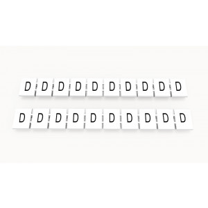 Маркировка (в кассетах) ZB8-10P-19-93Z(H), Кассета с маркировочными шильдиками, для клемм сечением 6 мм.кв., верхняя, 10 шильдиков, нанесенные символы: D, с вертикальным расположением, размер шильдика: 7,45 x 10,7 мм, цвет: белый