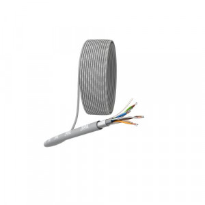 Кабель витая пара F/UTP кат.5E 4х2х24AWG solid CCA PVC Simple сер. (м) Б0044440