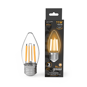 Лампа Filament Свеча 11W 810lm 2700К Е27 LED 1/10/50 103802111