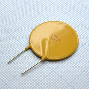 LP60-300F, Самовосстанавливающийся предохранитель PTC 3A(hold) 6A(trip) 60V 40A 2.8W 19.8s 0.04Ohm Radial 25 X 3.1mm, Bulk