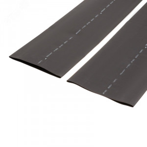 Трубка термоусадочная ТУТ нг 120,0/60 черная, термоусаживаемая трубка в метровой нарезке, не поддерживает горение