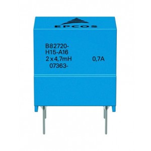 B82720H0015A035, Дроссель синфазный сдвоенный 68000мГн 10кГц 0.2A 3.3Ом по постоянному току монтаж в отверстие автомобильного применения лоток