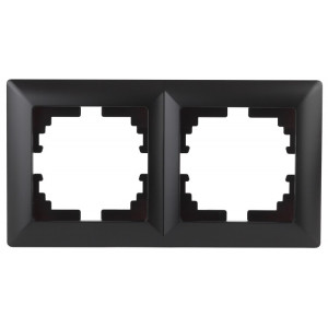 Рамка для розеток и выключателей Solo 4-502-05 на 2 поста, СУ, антрацит Б0043414