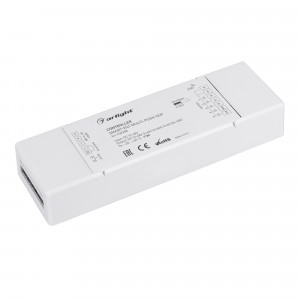 Контроллер SMART-K41-MULTI-PUSH-SUF (12-48V, 5x6A, RGB-MIX, 2.4G) 032988, Многофункциональный 5-канальный контроллер для светодиодной RGB и MIX лент и модулей (ШИМ). Питание/рабочее напряжение 12-48VDC, максимальный ток 6A на канал при 12-24В, 4А на канал при 36-48В, 5 каналов, максимальная мощность 360-960W. Поддерживает функц