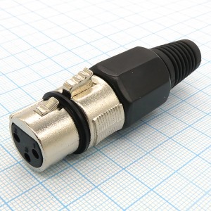 CANNON 79B 3F, Аудио разъём XLR - розетка кабельная, 3 контакта, цвет - чёрный