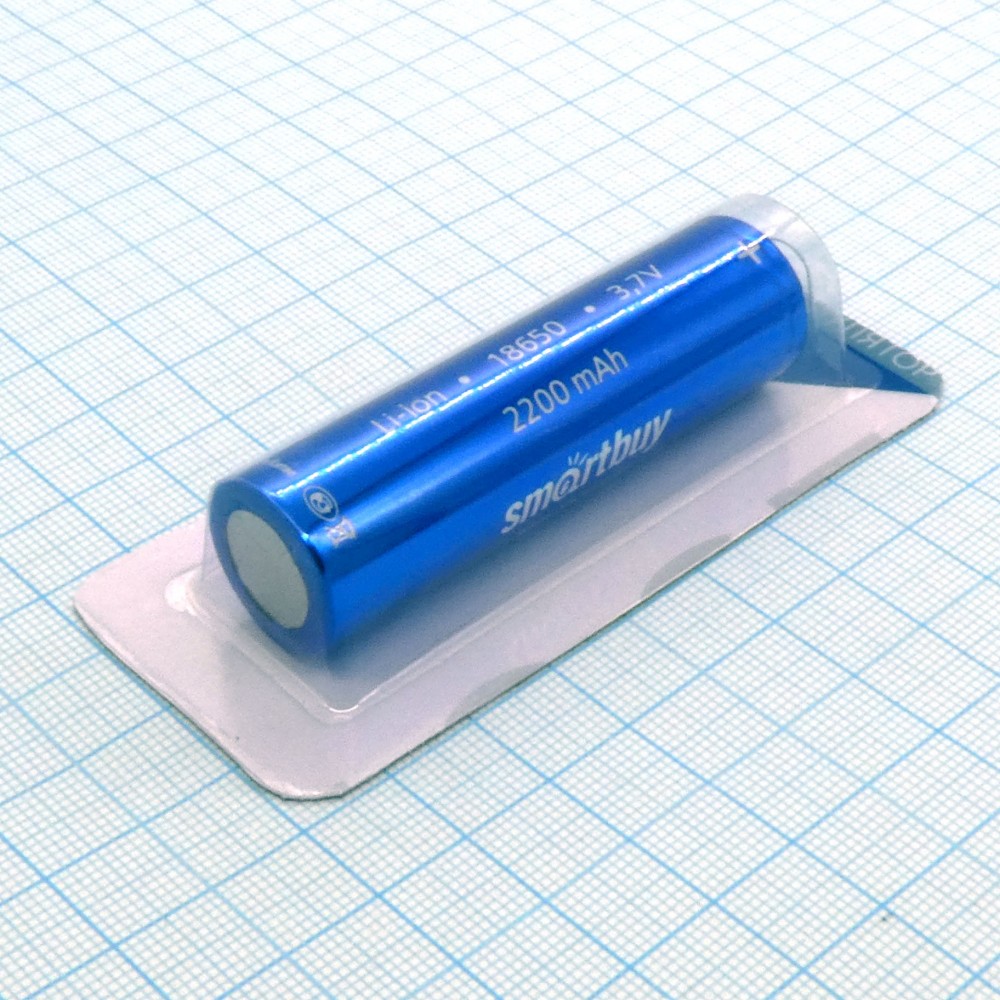 Изображение товара Аккумулятор 18650 Li18650-2200 от SmartBuy, литий-ионный, 2200 мАч