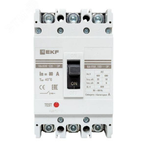 Выключатель автоматический 3п 100/80А 35кА ВА-99М PROxima mccb99-100-80m