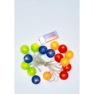 Гирлянда светодиодная "Вязаные шары" 16 вязаных шариков d3.5см 220В КОСМОС KOCNL-EL163