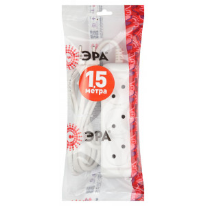 Удлинитель 3х1.5м без заземл. 10А IP20 U-3-1.5m-2х1 ПВС 2х1 Б0028354