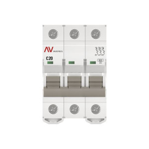 Выключатель автоматический модульный 3п C 50А 6кА AV-6 AVERES EKF mcb6-3-50C-av