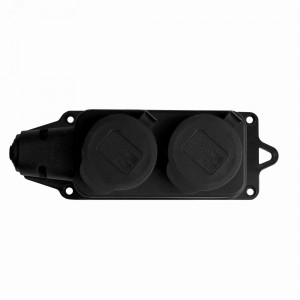 Колодка двухместная однофазная с заглушками (каучук) 1027