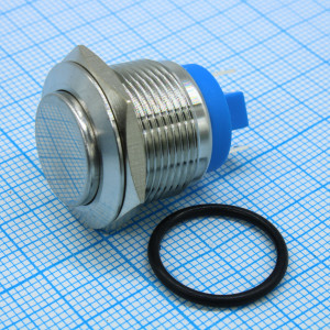 PBS-28B-4, Кнопка антивандальная d19 3A 250B (2c) OFF-(ON) выпуклая без фикс.