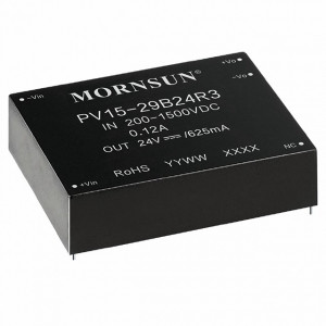 PV15-29B12R3, Преобразователь DC/DC 15 Вт, вход 200-1500 VDC, выход 12 VDC, 1,25 A, DIP на плату