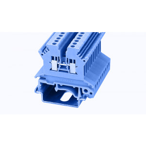 PC1.5-01P-12-00Z(H), Проходная клемма, тип фиксации провода: винтовой, номинальное сечение: 1.5 мм кв., 17,5A, 500V, ширина: 4,2 мм, цвет: синий, зажимная клетка - латунь, винтовая перемычка, тип монтажа: DIN35