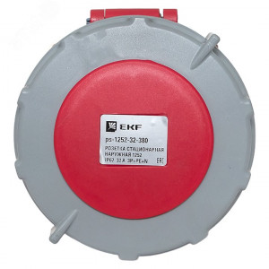 Розетка стационарная наружная 1252 3Р+РЕ+N 32А 380В IP67 PROxima ps-1252-32-380