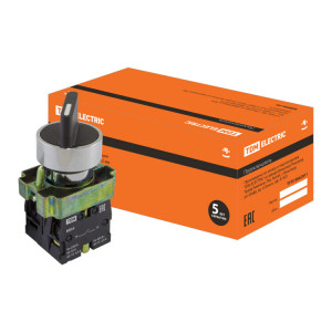 Переключатель BD25 черный 2 положения I-0 стандарт. ручка 1з+1р SQ0703-0010